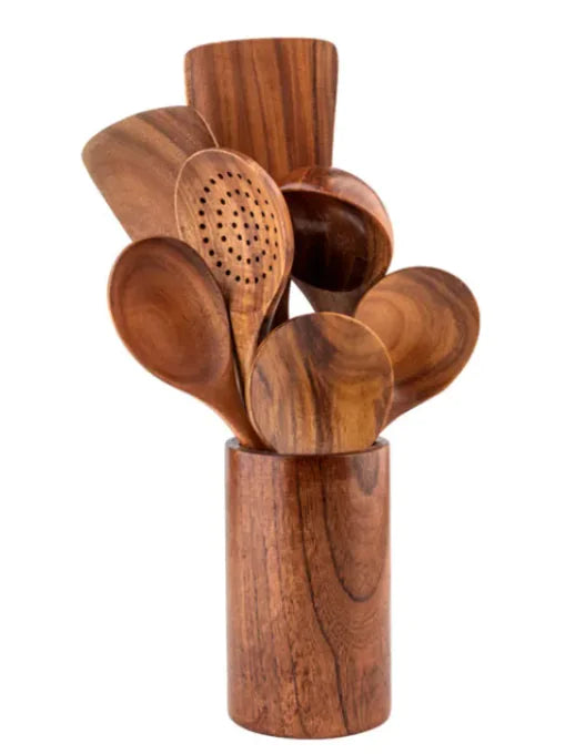 9-Piece Wooden Kitchen Utensil Set